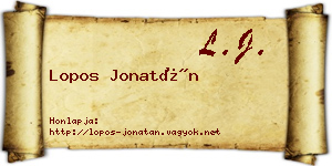 Lopos Jonatán névjegykártya
